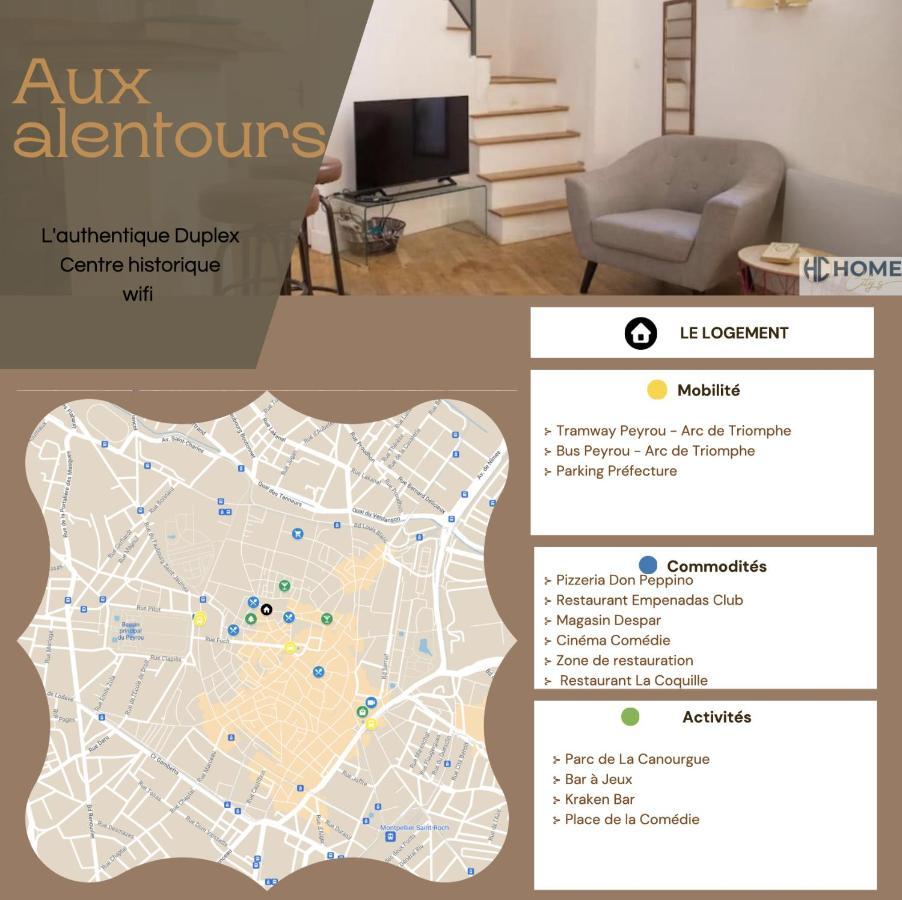 L'Authentique, Duplex, Centre Historique, Wifi Apartment Montpellier Bagian luar foto